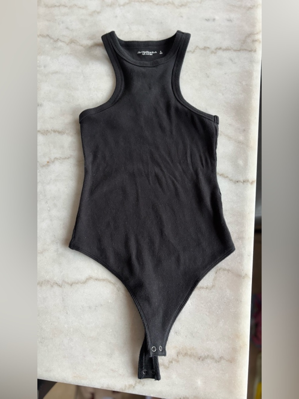 abercrombie black ribbed racerback bodysuit